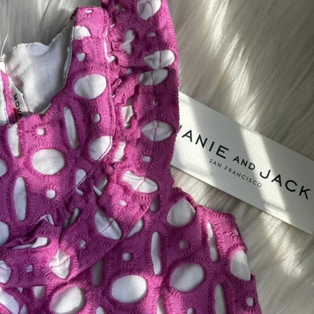 Janie and Jack Purple Eyelet Romper (3-6M and 18-24M) - Picture 3 of 5